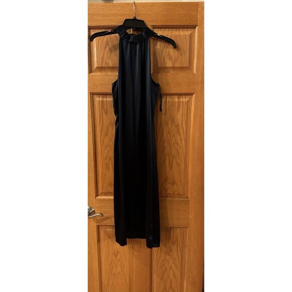 Frame Satin Shirred Halter Neck Midi Dress Navy Blue Size Small XS MSRP $598.00 - Picture 4 of 6